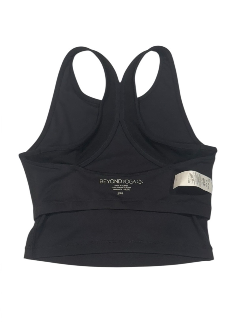 BEYOND YOGA Black Cut Out Sports Bra Crop Yoga Pilates NWT Small - Picture 6 of 13